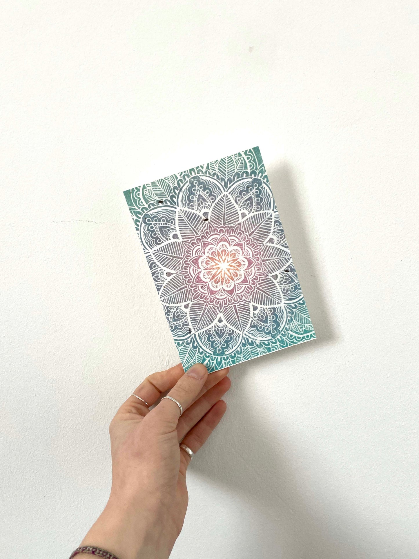 Blue Mandala Plantable Seed Card